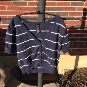 Torrid blue and white striped cardigan